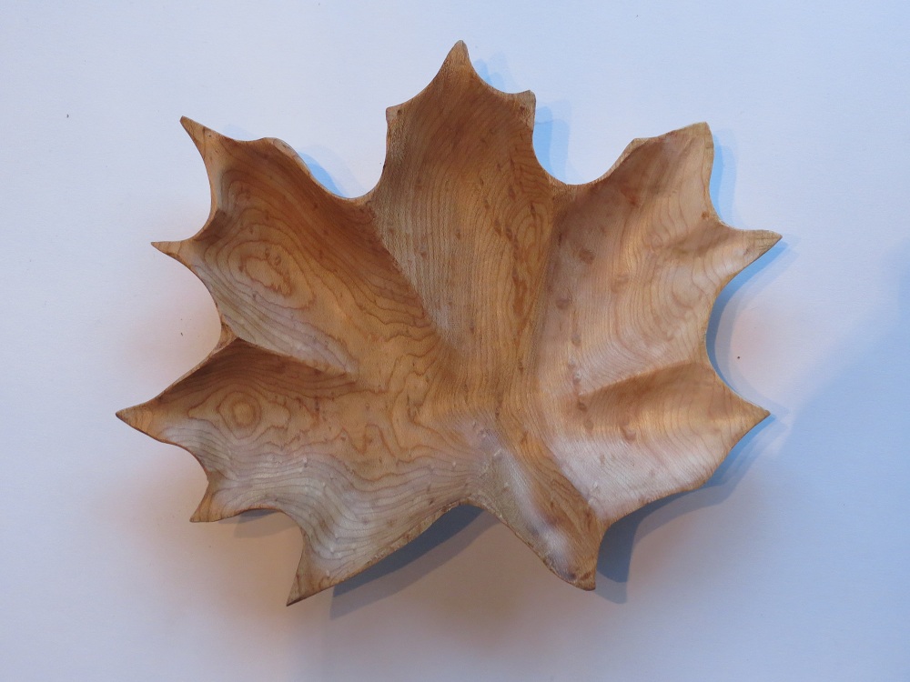 Maple Leaf Wood Carving