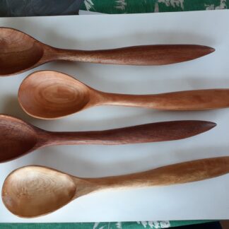Hand Carved Wooden Left Handed Round Spoon